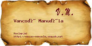 Vancsó Manuéla névjegykártya